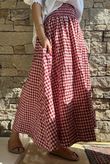Nonni Gingham Ripley Skirt Sangria